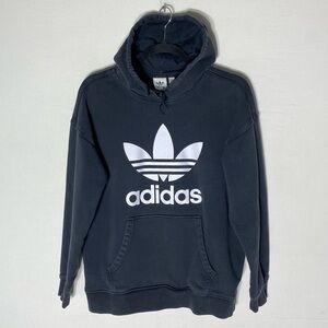Adidas Black White Classic Trefoil Logo Hoodie Activewear Streetwear M